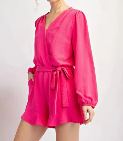 Eesome Setting High Standards Romper In Hot Pink