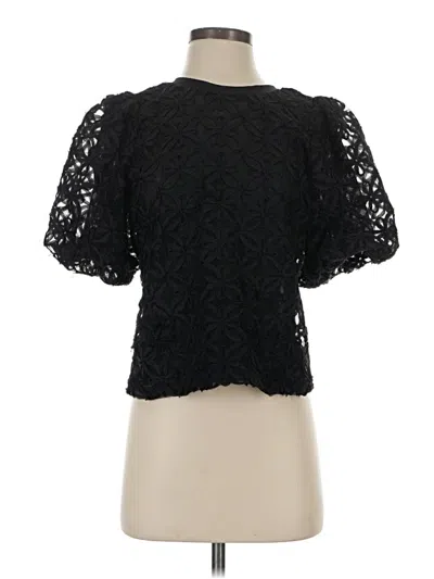 Pre-owned Eesome Short Sleeve Blouse In Black