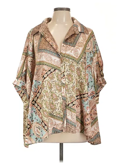 Pre-owned Eesome Short Sleeve Blouse In Brown