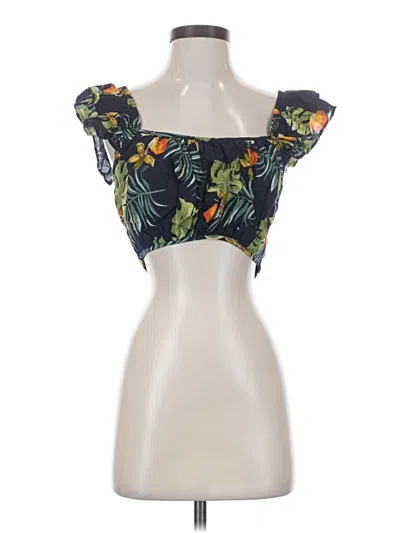 Pre-owned Eesome Short Sleeve Top Black Strapless Neckline Tops