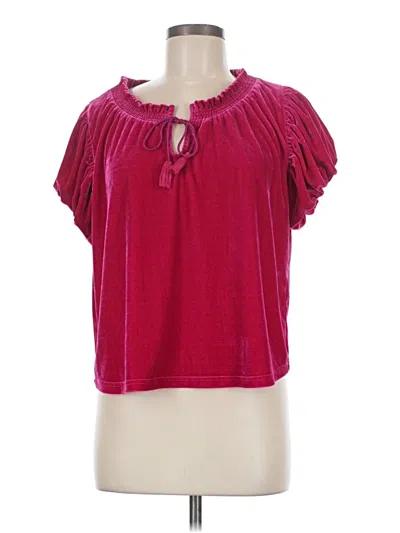 Pre-owned Eesome Short Sleeve Top Pink Keyhole Neckline Tops