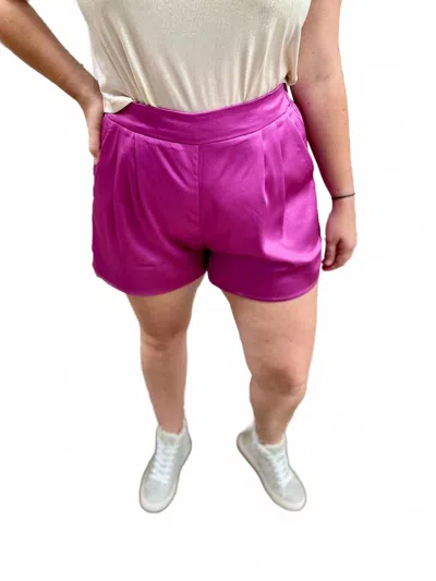 Eesome Silky Pull-on Shorts In Pink In Purple