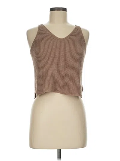 Pre-owned Eesome Sleeveless Top Brown Halter Neckline Tops