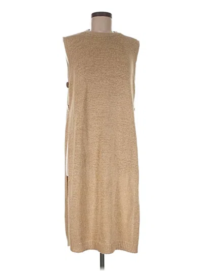 Pre-owned Eesome Sleeveless Top Tan One Shoulder Neckline Tops