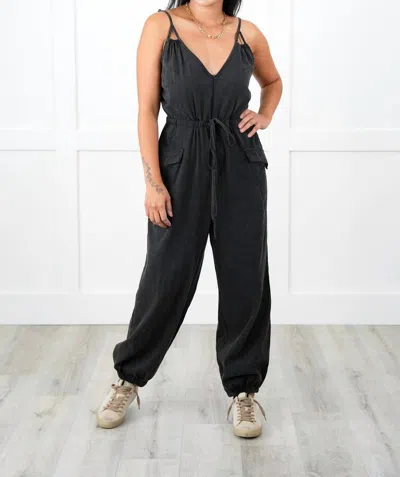 Eesome Snow Washed Jumpsuit In Black