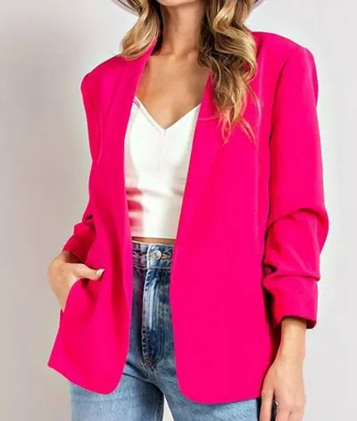Eesome So Fierce Fitted Blazer In Hot Pink