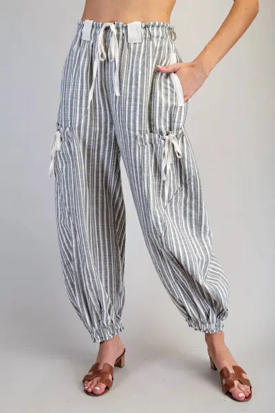 Eesome Soft Washed Striped Jogger Pants In Dry Herb In Gray