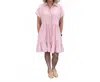 Eesome Solid Button Down Mini Dress In Pink In Pink