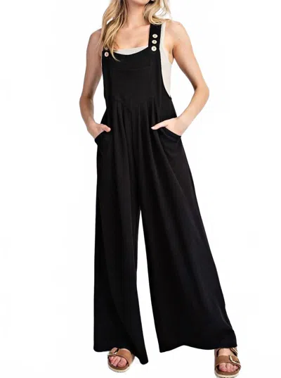 Eesome Solid Wide Leg Jumpsuit In Black