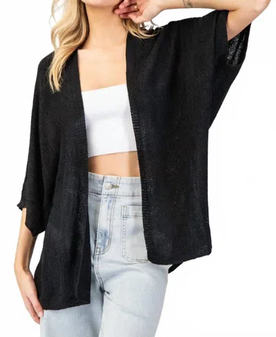 Eesome Spring Dolman Cardigan In Black