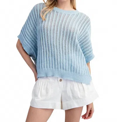Eesome Spring Dolman Top In Pale Blue