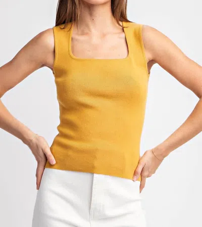 Eesome Square Neck Tank Top In Mustard