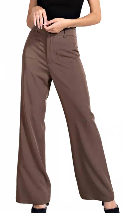 Eesome Straight Leg Pants In Espresso In Brown