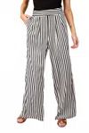 Eesome Striped Wide Leg Pants In Black/white In Black