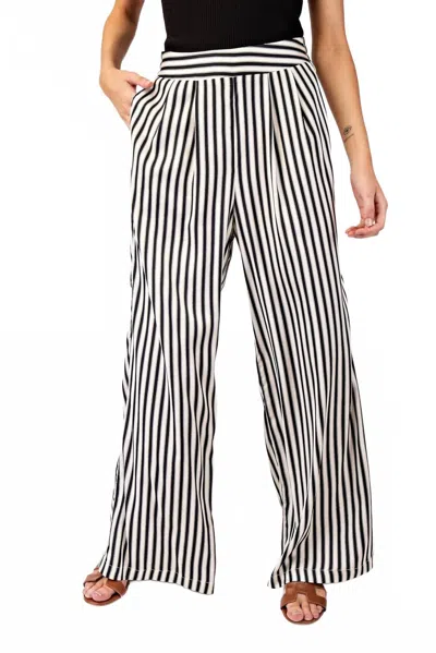 Eesome Striped Wide Leg Pants In Black/white