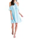 EESOME SUMMER VACATION SHIFT DRESS IN DUSTY BLUE