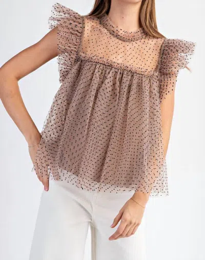 Eesome Susie Tulle Top In Brown