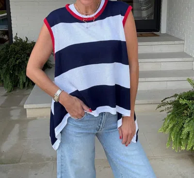 Eesome Suzanna Stripe Top In Navy/white In Multi