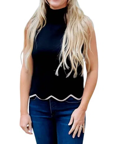 Eesome The Sylvie Top In Black In Blue