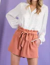 Eesome Tie Waist Shorts In Clay In Grey