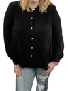 Eesome Tiered Button Front Top In Black In Black