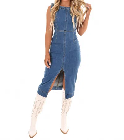 Eesome Total Vibe Midi Dress In Denim In Multi