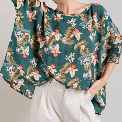 EESOME TROPICAL PRINT BLOUSE IN SAGE