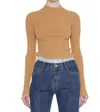 Eesome Twisted Open Back Top In Camel