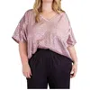 EESOME V-NECK FLOWY BLOUSE IN PINK