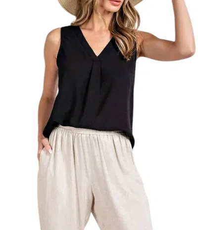 Eesome V-neck Tank Top In Black