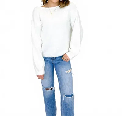 Eesome Valerie Bow Sweater In Ivory In White