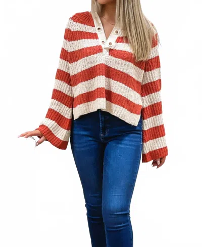 Eesome Warm Embrace Sweater In Burnt Orange In White