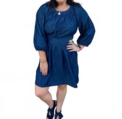 Eesome Washed Mini Dress In Indigo In Multi