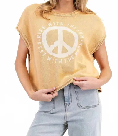 Eesome Washed Peace Sign Sweater In Tangerine In Orange