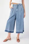 Eesome Way To Wear Wide Leg Capri Pant In Denim In Multi