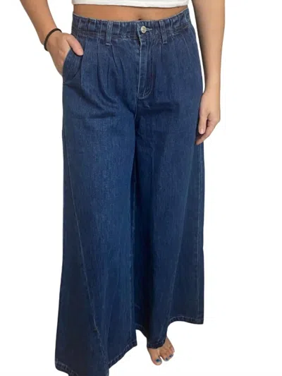Eesome Wide Leg Jeans In Dark Denim In Blue
