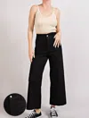 Eesome Soft Washed Wide Leg Pants In Black In Black