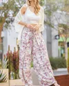 EESOME WIDE LEG PANTS WITH TIE FRONT. IN VIOLET