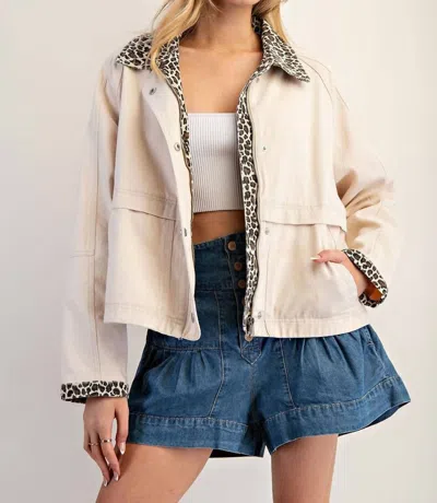 Eesome Wild Side Denim Jacket In Leopard In Multi