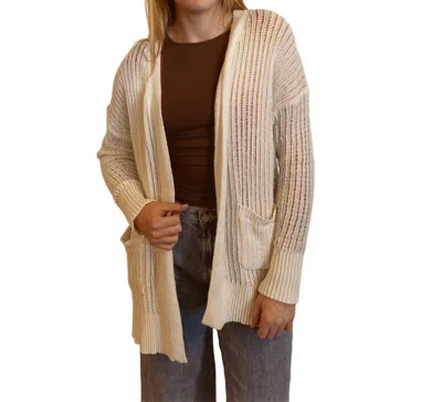 Eesome Women's Airy Open Knit Cardigan In Beige In Brown