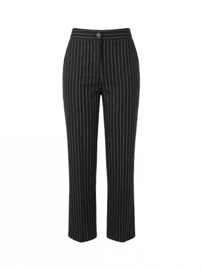 Eesome Women's Coastal Chic Striped Pants In Black In Multi