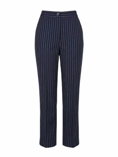 Eesome Women's Coastal Chic Striped Pants In Navy In Blue