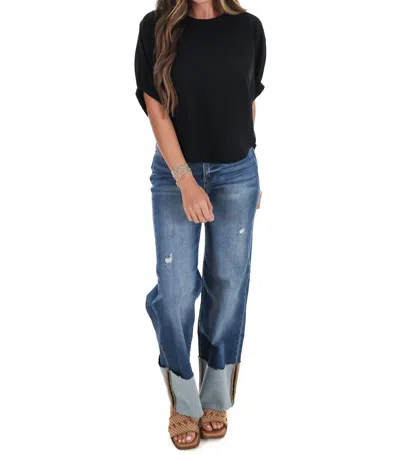 Eesome Women's Easy Drape Top In Black