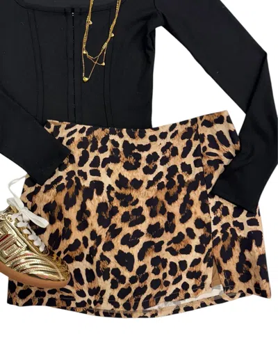 Eesome Women's Going Wild Mini Skirt In Leopard