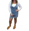 Eesome Women's Mineral Washed Romper In Denim In Blue