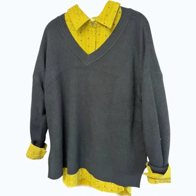 Eesome Women's Pullover Sweater In Black In Blue