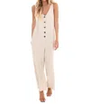 Eesome Women's Show You Off Pinstripe Jumpsuit In Oatmeal In Neutral