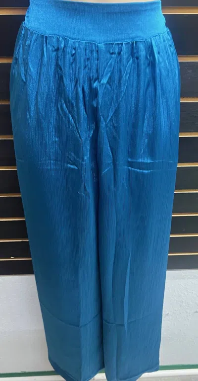 Eesome Women's Silken Wide Leg Pants In Blue In Multi