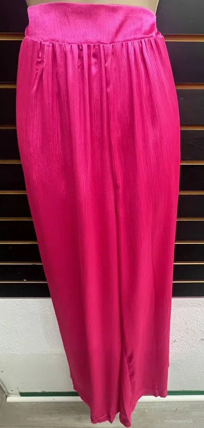 Eesome Women's Silken Wide Leg Pants In Hot Pink