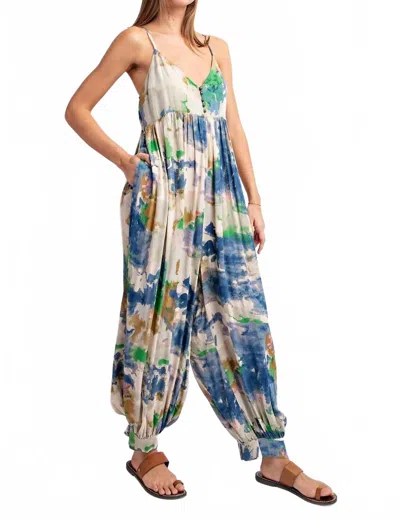 Eesome Women's Tie Dye Sleeveless Jumpsuit In Multi